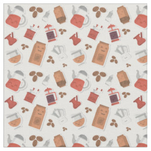 Niedliche Kaffeeliebhaber Koffein Themed Kawaii Mu Stoff