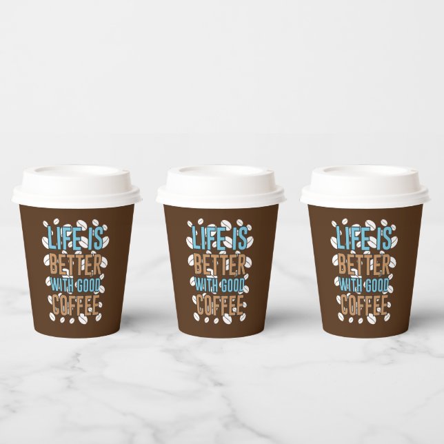 niedliche Kaffeemarktkunst Paper Cups Pappbecher (Multi)