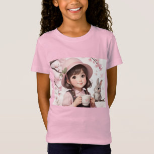 Niedliche Kaffeepausen: Kleine Freude in Rosa T-Shirt
