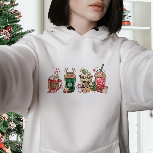 Niedliche Kaffeeschokolade Einfache Weihnachtsfrau Hoodie (Von Creator hochgeladen)