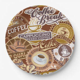 Niedliche Kaffeewörter Partys Pappteller
