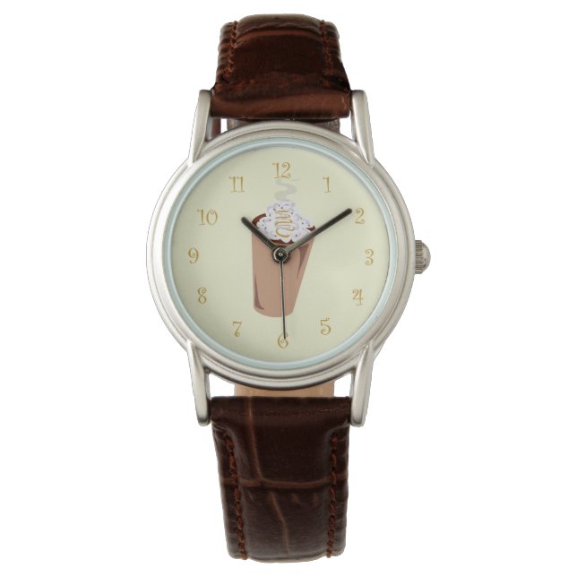 Niedliche Kaffeezeit! Armbanduhr (Vorderseite)