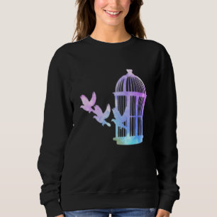 Niedliche Käfigvögel Flying Art Bird Watchin Sweatshirt