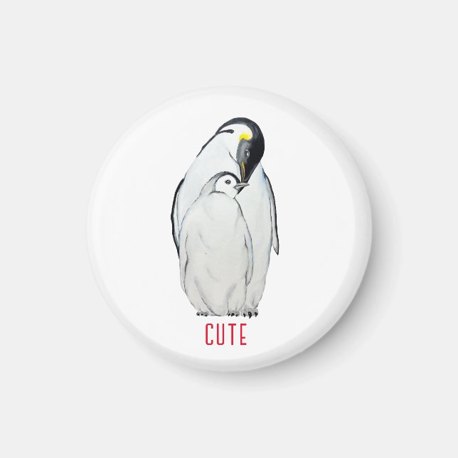 Niedliche Kaiserpinguinfamilie T - Shirt Magnet (Vorne)