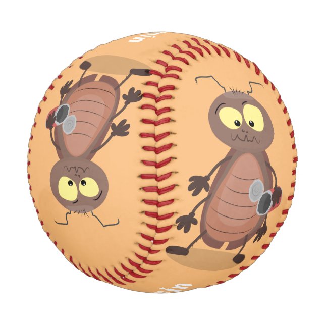 Niedliche Kakerlakenfigur Baseball (Schrägansicht)