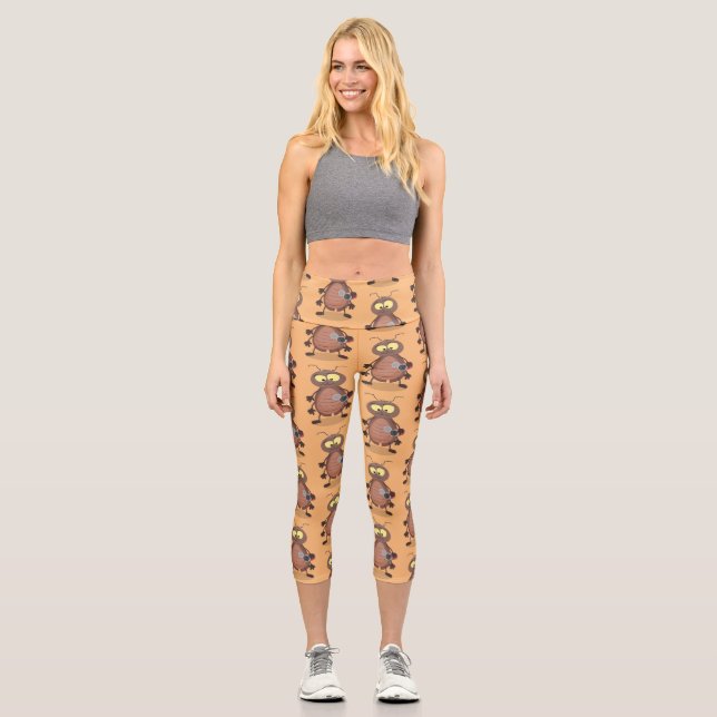 Niedliche Kakerlakenfigur Capri Leggings (Vorderseite)