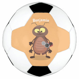 Niedliche Kakerlakenfigur Fußball