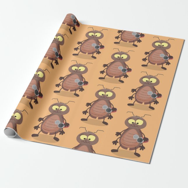 Niedliche Kakerlakenfigur Geschenkpapier (Ungerollt)