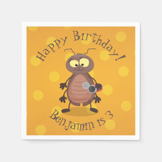 Niedliche Kakerlakenfigur Serviette (Vorderseite)