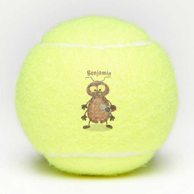 Niedliche Kakerlakenfigur Tennisbälle (Vorderseite)