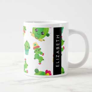 Niedliche Kakteen, Kaktusmuster, Sukkulent, Ihr Na Jumbo-Tasse