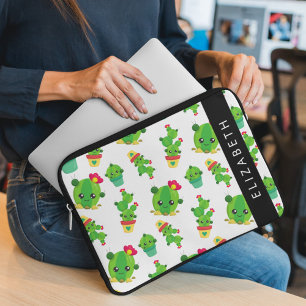 Niedliche Kakteen, Kaktusmuster, Sukkulent, Ihr Na Laptopschutzhülle