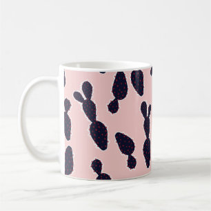 Niedliche Kakteen, nahtlos süße Stimmung und Ton, Kaffeetasse
