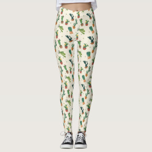 Niedliche Kaktus-Druck-Leggings Leggings