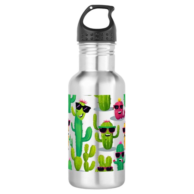 Niedliche Kaktus Edelstahlflasche (Vorderseite)