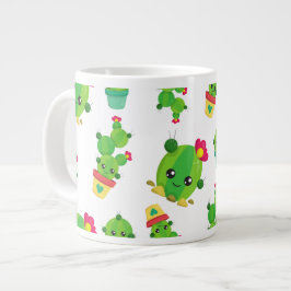 Niedliche Kaktus, grüne Kakteen, Kaktusmuster Jumbo-Tasse