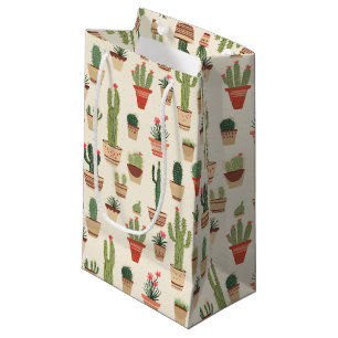 Niedliche Kaktus-Tasche - Klein, glänzend Kleine Geschenktüte