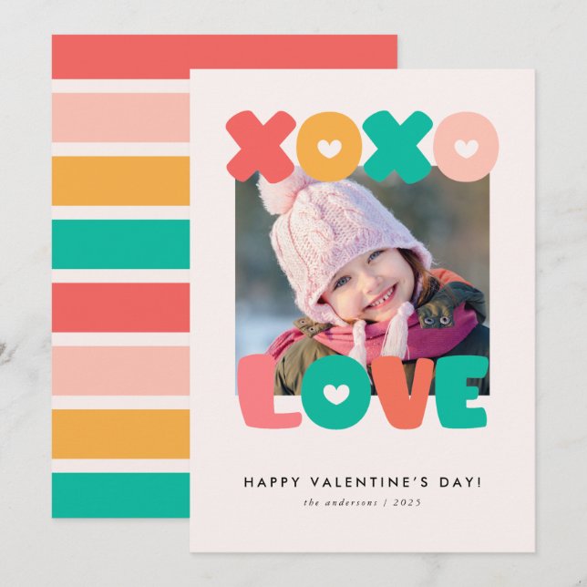 Niedliche Kalligraphie Kinder Valentinstag Fotokar (Vorne/Hinten)