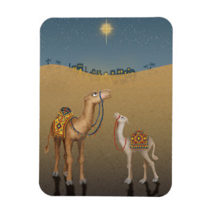 Niedliche Kamele in Bethlehem Weihnachtsmagneten Magnet