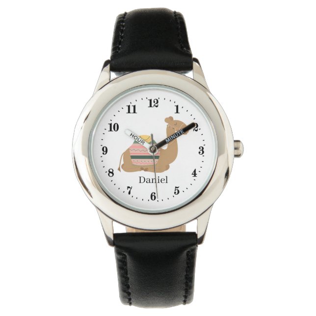 niedliche Kamelfreunde geben Namen Armbanduhr (Vorderseite)