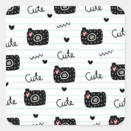 Niedliche Kamera Fotografie liebt Square Sticker
