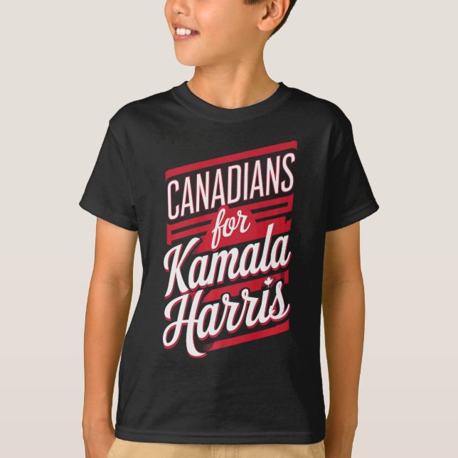Niedliche kanadische Mädchen für Kamala Harris Can T-Shirt (Vorderseite)