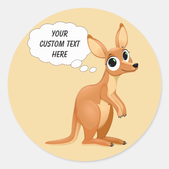 Niedliche Kangaroo-Aufkleber Runder Aufkleber (Vorderseite)