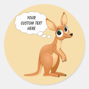 Niedliche Kangaroo-Aufkleber Runder Aufkleber