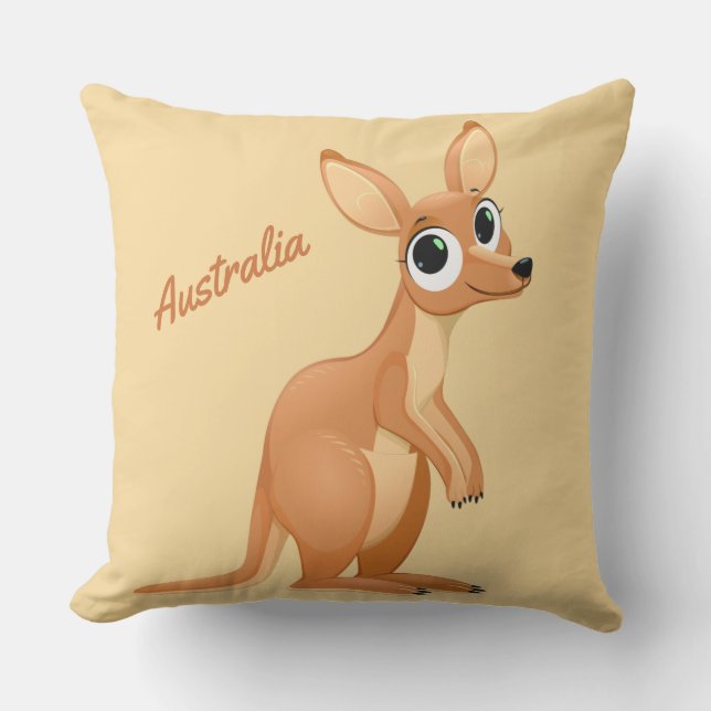 Niedliche Kangaroo-Kopfkissen Kissen (Vorderseite)