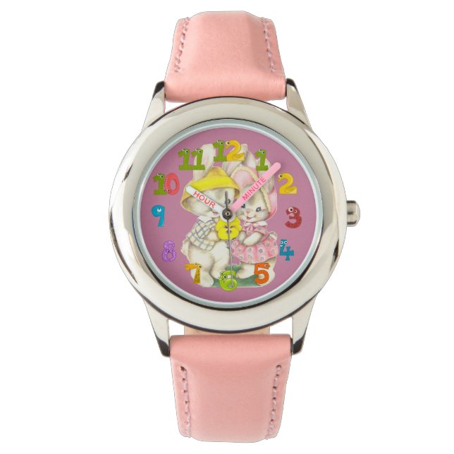 Niedliche Kaninchen Armbanduhr (Vorderseite)