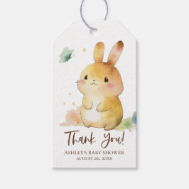 Niedliche Kaninchen Babydusche Danke Geschenkanhänger