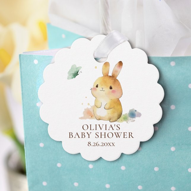 Niedliche Kaninchen-Babydusche Geschenkanhänger (Von Creator hochgeladen)