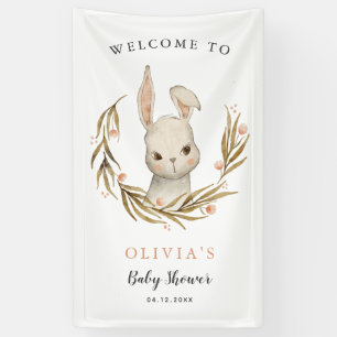 Niedliche Kaninchen-Girl-Babydusche Willkommen Banner