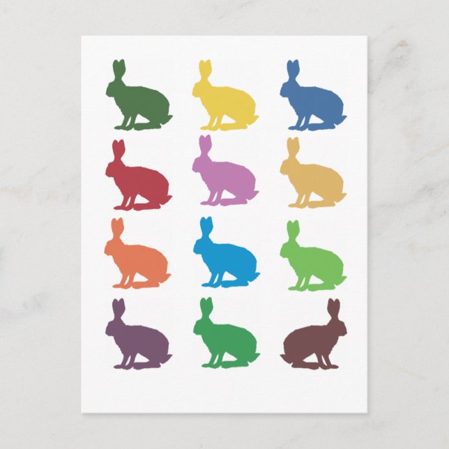 Niedliche Kaninchen Pop Kunstgeschenke Postkarte (Vorderseite)