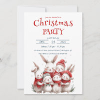 Niedliche Kaninchen und das Party zu Weihnachten i