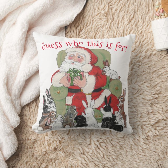 Niedliche Kaninchen & Weihnachtsdekor Funny Funny Kissen (Decke)