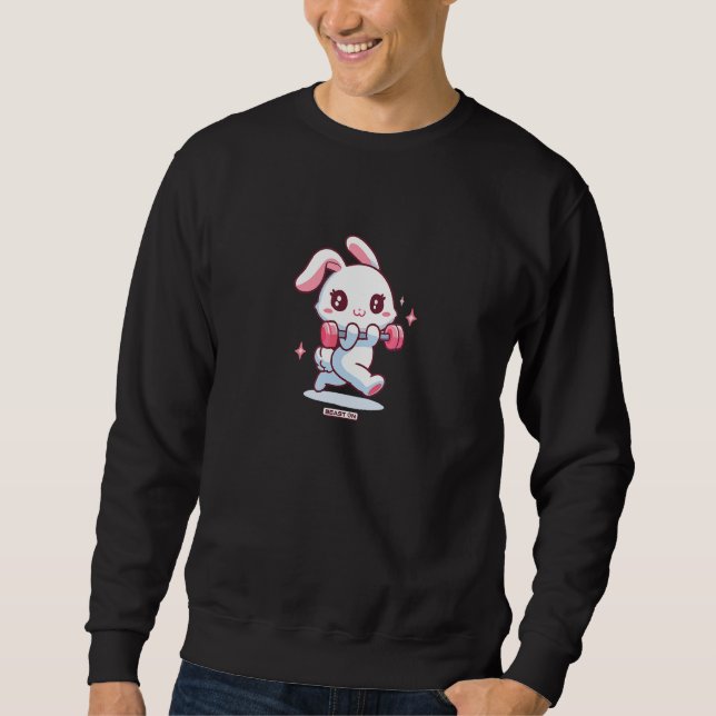Niedliche Kaninchenarbeit Coole Vegane Frauenym-Fi Sweatshirt (Vorderseite)