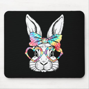 Niedliche Kaninchenfront Gefärbte Krawatte Gles Gi Mousepad