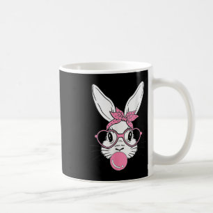 Niedliche Kaninchengesicht mit Bandana Heart Gles Kaffeetasse