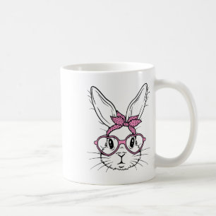 Niedliche Kaninchengesicht mit Bandana Herz Gles E Kaffeetasse