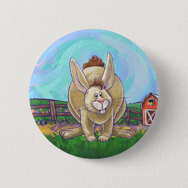 Niedliche Kaninchentierparade Button (Vorderseite)