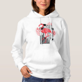 Niedliche Kapuze für Frauen mit rotem Flamingo-Dru Hoodie