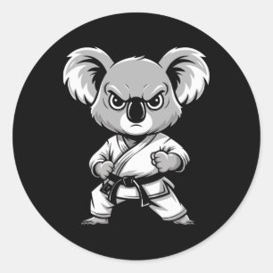 Niedliche Karate Koala Martial Arts Funny für Kind Runder Aufkleber