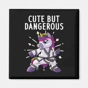 Niedliche Karate Kunst für Frauen Schwarzer Gürtel Magnet