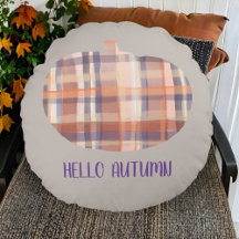 Niedliche karierte Kürbisfallskript tartan grarang