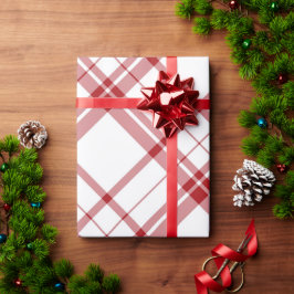 Niedliche Karierte Weihnachten in Rot und Weiß Geschenkpapier