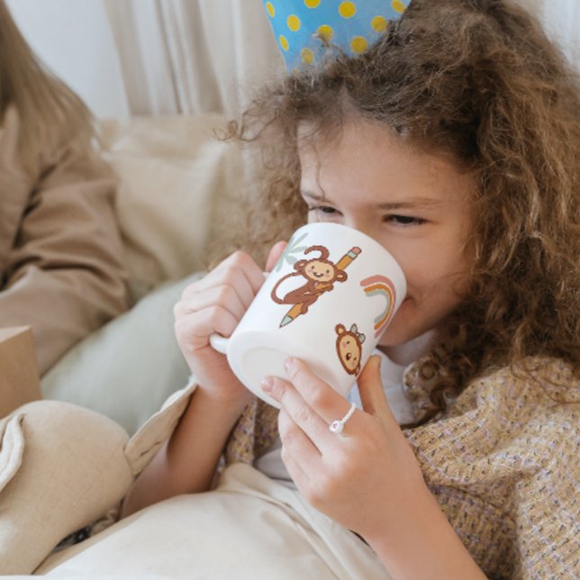 Niedliche Karikaturenfarben des Affen Boho Kaffeetasse (Von Creator hochgeladen)