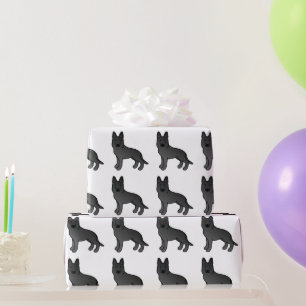 Niedliche Karikaturenhunde der Black German Shephe Geschenkpapier