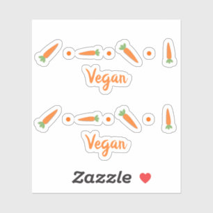 Niedliche Karotten Gemüse Zeichnend Veganen Indiv Aufkleber