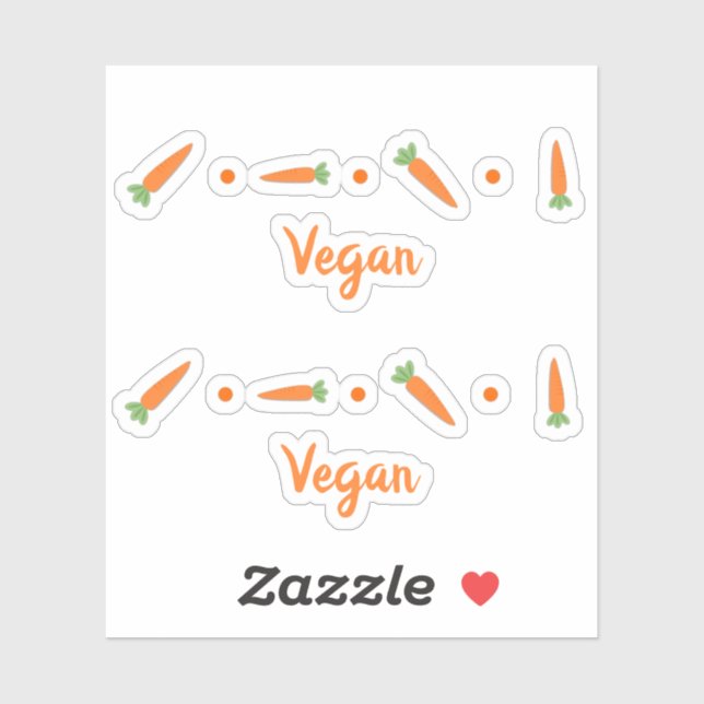 Niedliche Karotten Gemüse Zeichnend Veganen Indivi Aufkleber (Blatt)